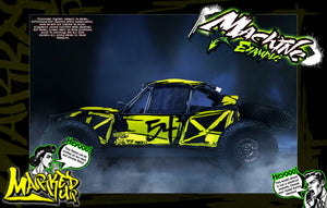 'Marked Up' Customizable Graphics Wrap Skin Kit For Losi 1/6 Super Lasernut 8ight-X Buggy Body - Darkside Studio Arts LLC.