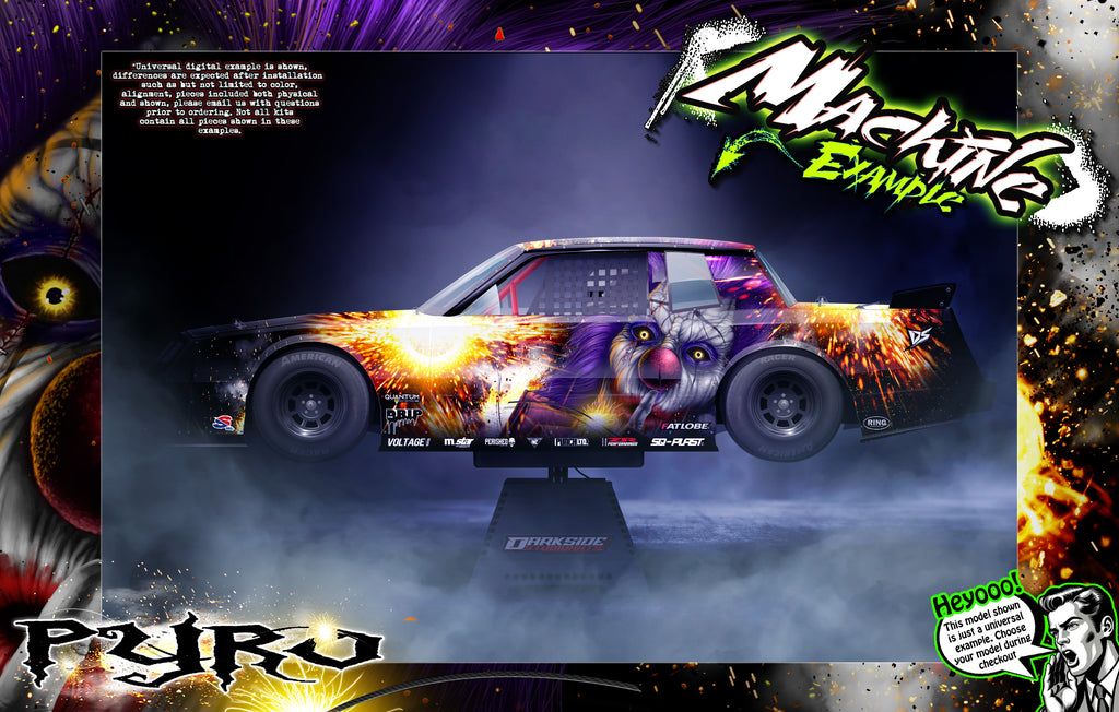 'Pyro' Themed Body Wrap Fits Team Associated | SR10 Dirt Oval | | Darkside Studio Arts LLC.