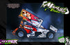 'Hyper' Themed Graphics Wrap Kit Fits Losi® 22S Sprint Car | Pro-Line Lightweight Body | Darkside Studio Arts LLC.