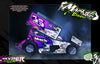 'Hyper' Customizable Graphics Wrap Kit For Custom Works Beast Midget, Eldora, Outlaw, Bullet Sprint | Darkside Studio Arts LLC.