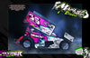 'Hyper' Themed Graphics Wrap Kit Fits Losi® 22S Sprint Car | Pro-Line Lightweight Body | Darkside Studio Arts LLC.