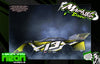 Neon Series III high-vis graphics wrap on a Losi® 1/10 22S 2WD Dirt Late Model, side view