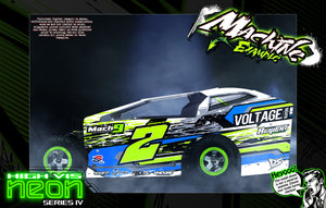 'Neon Series IV' High Vis Neon Customizable Decal Skin Kit For Salvas Mudboss / SE2 Sprint Traxxas Slash Dirt Oval Short Course Racing - Darkside Studio Arts LLC.