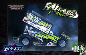 'Bolt' Customizable Graphics Wrap Kit For 1RC Asphalt EDM Sprint Modified Late Model Truck - Darkside Studio Arts LLC.