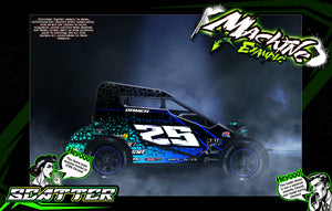 'Scatter' Customizable Graphics Wrap Kit For Team GFRP Weapon Midget Hustler Assault Body - Darkside Studio Arts LLC.