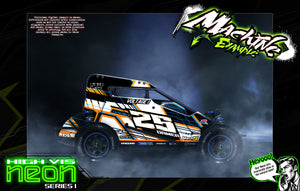 'Neon Series I' Customizable Graphics Wrap Kit For Team GFRP Weapon Midget Hustler Assault Body - Darkside Studio Arts LLC.