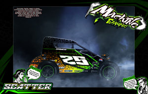 'Scatter' Customizable Graphics Wrap Kit For Team GFRP Weapon Midget Hustler Assault Body - Darkside Studio Arts LLC.