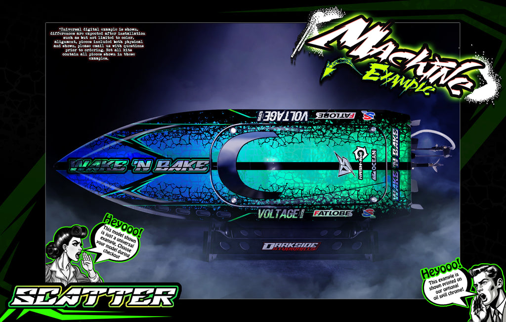 'Scatter' Themed Graphics Skin Kit Fits TFL Pursuit Pagani SD4 Zonda Cheetah Fighter Cat | Darkside Studio Arts LLC.
