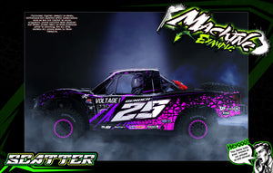 'Scatter' Purple Hop-up Skin Wrap Graphics Kit Fits Traxxas UDR Unlimited Desert Racer OEM Body & Cage - Darkside Studio Arts LLC.