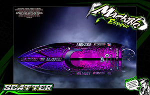 'Scatter' Themed Graphics Skin Kit Fits Pro Boat Recoil 2 Veles Impulse 32 Shockwave Sonicwake 36" Zelos 36" (Miss Geico) - Darkside Studio Arts LLC.