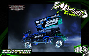 'Scatter' Customizable Graphics Wrap Kit For 1RC Asphalt EDM Sprint Modified Late Model Truck Purple - Darkside Studio Arts LLC.