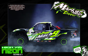 'Neon Series I' Green Fluorescent Custom Aftermarket Wrap Fits UDR Traxxas Unlimited Desert Racer OEM Body & Cage - Darkside Studio Arts LLC.