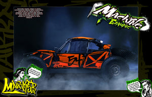 'Marked Up' Customizable Graphics Wrap Skin Kit For Losi 1/6 Super Lasernut 8ight-X Buggy Body - Darkside Studio Arts LLC.