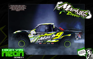 'Neon Series I' Green Fluorescent Custom Aftermarket Wrap Fits UDR Traxxas Unlimited Desert Racer OEM Body & Cage - Darkside Studio Arts LLC.