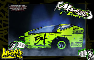 'Marked Up' High Vis Neon Customizable Decal Skin Kit For Salvas Mudboss / SE2 Sprint Traxxas Slash Dirt Oval Short Course Racing - Darkside Studio Arts LLC.