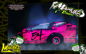 'Marked Up' High Vis Neon Customizable Decal Skin Kit For Salvas Mudboss / SE2 Sprint Traxxas Slash Dirt Oval Short Course Racing - Darkside Studio Arts LLC.