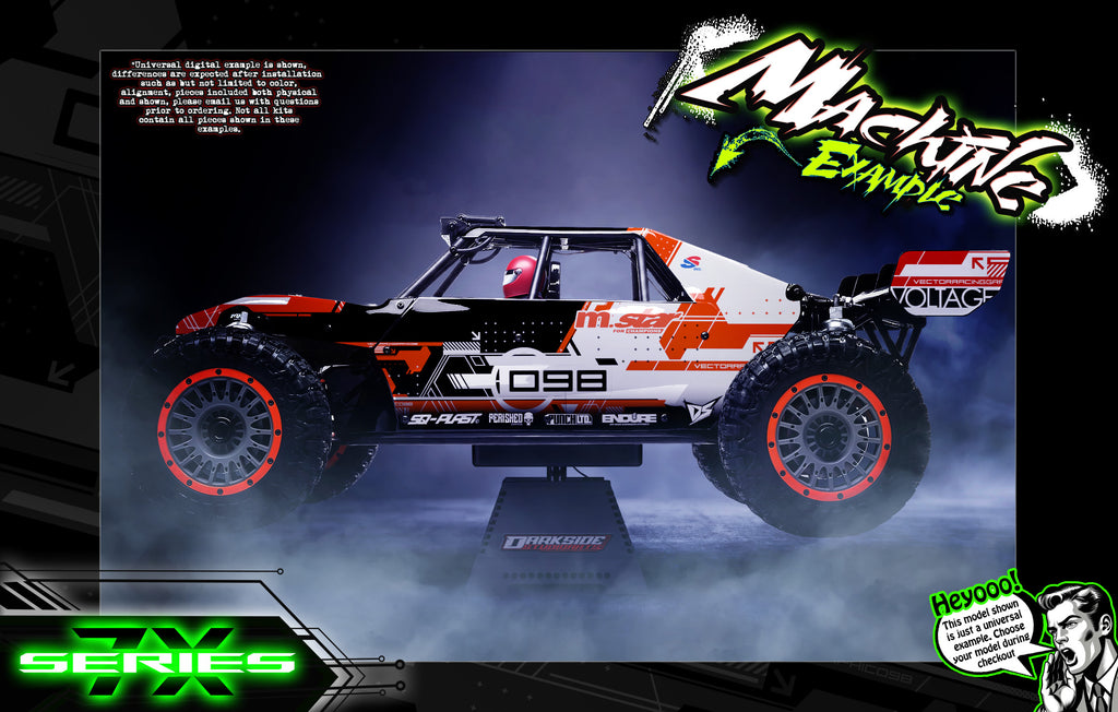 'Series 7X' Themed Graphics Skin Kit Fits Losi® | Desert Buggy XL | Desert Buggy XL 2.0 | Desert Buggy XL-E | Desert Buggy XL-E 2.0 | Darkside Studio Arts LLC.