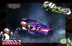 'Dirty Bird' Customizable Graphics Wrap Kit For Custom Works Beast Midget, Eldora Sprint - Darkside Studio Arts LLC.