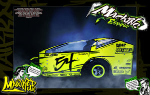 'Marked Up' High Vis Neon Customizable Decal Skin Kit For Salvas Mudboss / SE2 Sprint Traxxas Slash Dirt Oval Short Course Racing - Darkside Studio Arts LLC.