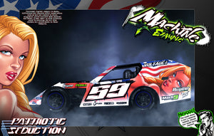 'Patriotic Seduction' Customizable Wrap Skin Graphics Fits Traxxas Slash Mudboss Modified Dirt Oval - Darkside Studio Arts LLC.