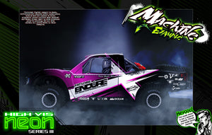 'Neon Series III' Pink Fluorescent Skin Accessory Hop-up Kit Fits Traxxas UDR Unlimited Desert Racer OEM Body & Cage - Darkside Studio Arts LLC.