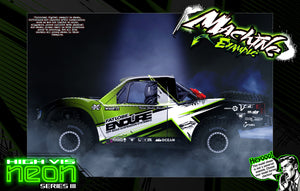 'Neon Series III' Green Fluorescent Graphics Kit Hop-up Kit Fits Traxxas UDR Unlimited Desert Racer OEM Body & Cage - Darkside Studio Arts LLC.