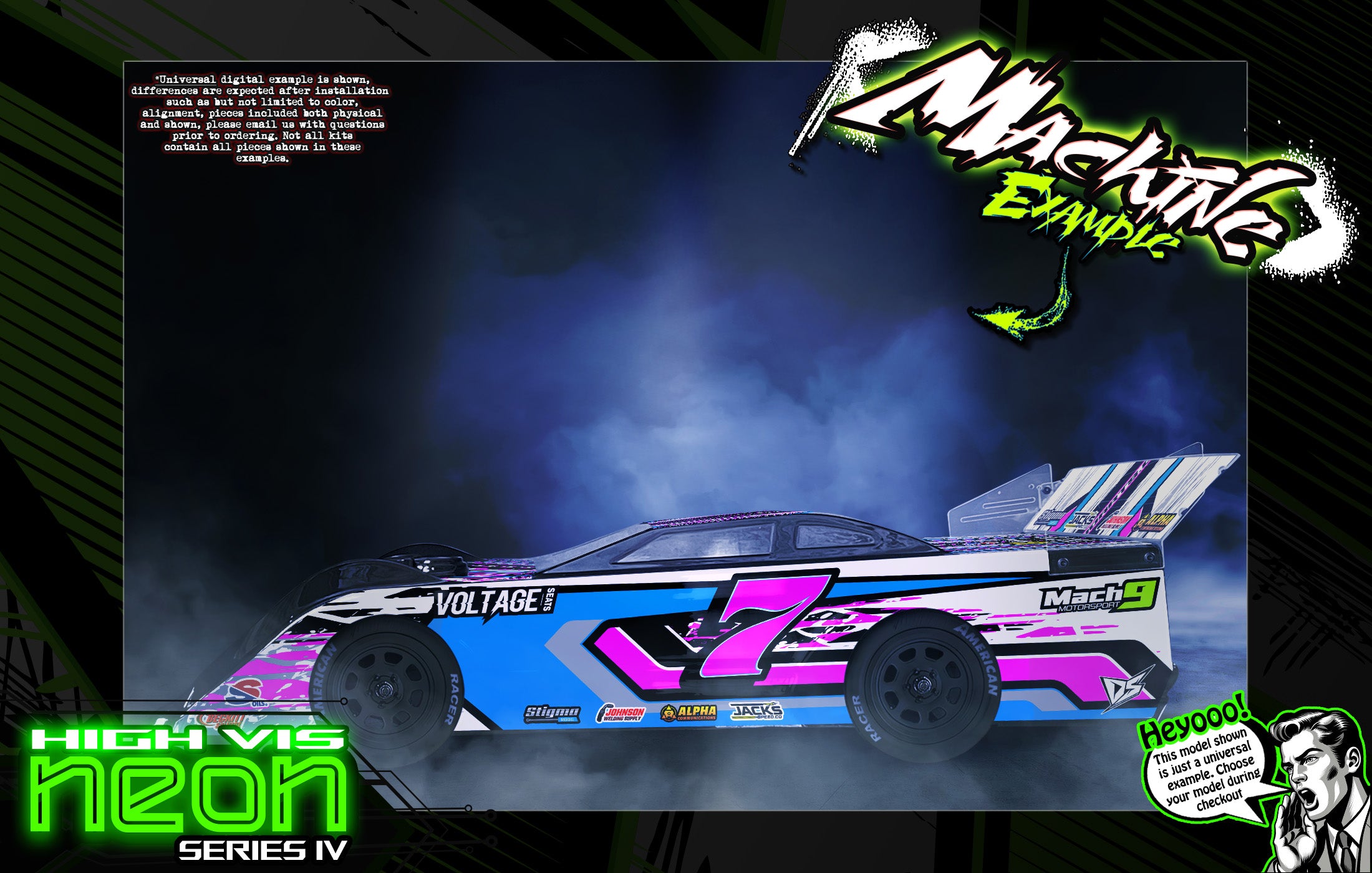 Neon Series IV' High Vis Neon Customizable Wrap Skin Graphics Fits