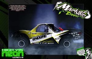 'Neon Series III' Yellow Fluorescent Wrap Aftermarket Hop-up Kit Fits Traxxas UDR Unlimited Desert Racer OEM Body & Cage - Darkside Studio Arts LLC.