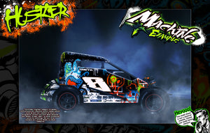 'Hustler' Customizable Graphics Wrap Kit For Team GFRP Weapon Midget Hustler Assault Body - Darkside Studio Arts LLC.