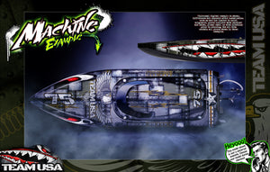 'Team USA' Themed Graphics Skin Kit Fits Pro Boat Super Sonicwake 8s Hull and Cap - Darkside Studio Arts LLC.