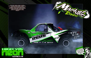 'Neon Series III' Green Fluorescent Graphics Kit Hop-up Kit Fits Traxxas UDR Unlimited Desert Racer OEM Body & Cage - Darkside Studio Arts LLC.