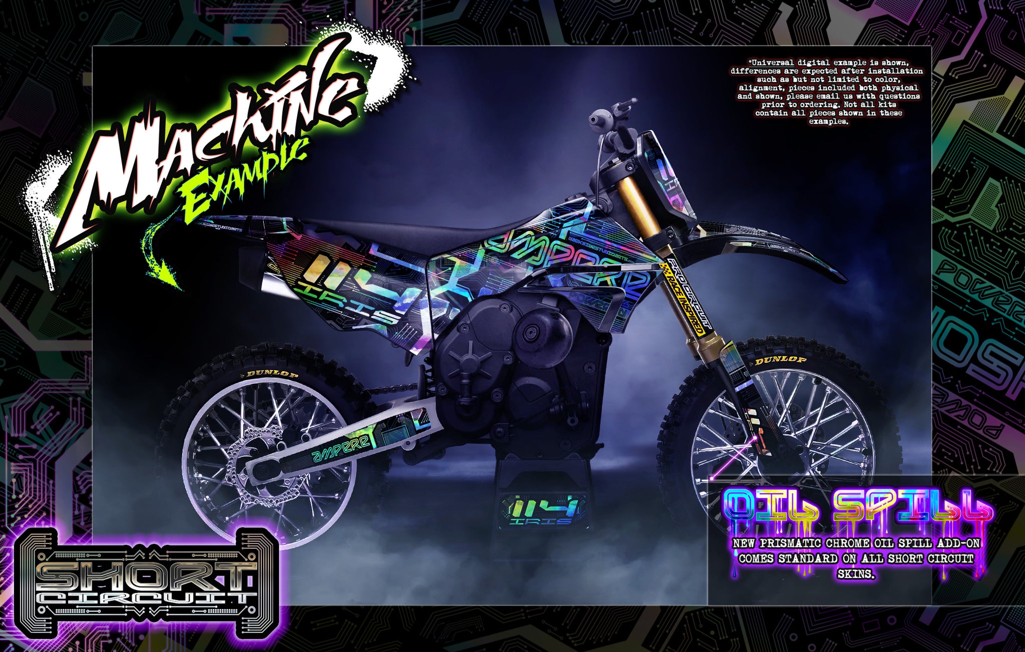 'Short Circuit' Customizable Graphics Kit Fits Losi ProMoto-Supermoto ...