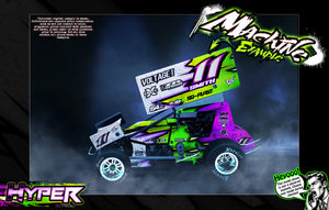 'Hyper' Customizable Graphics Wrap Skin Kit For Losi 22S Sprint Car