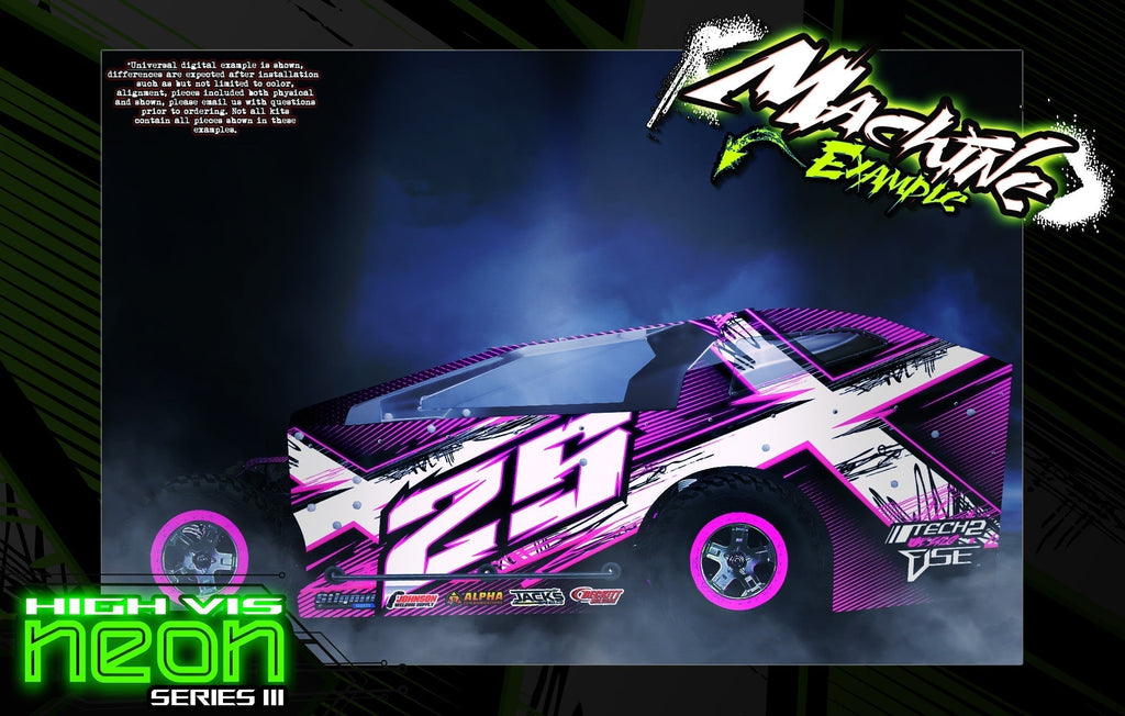 'Neon Series III' High Vis Fluorescent Decal Skin Fits JBody RC Mudboss / Late Model Graphics Graphics | Darkside Studio Arts LLC.