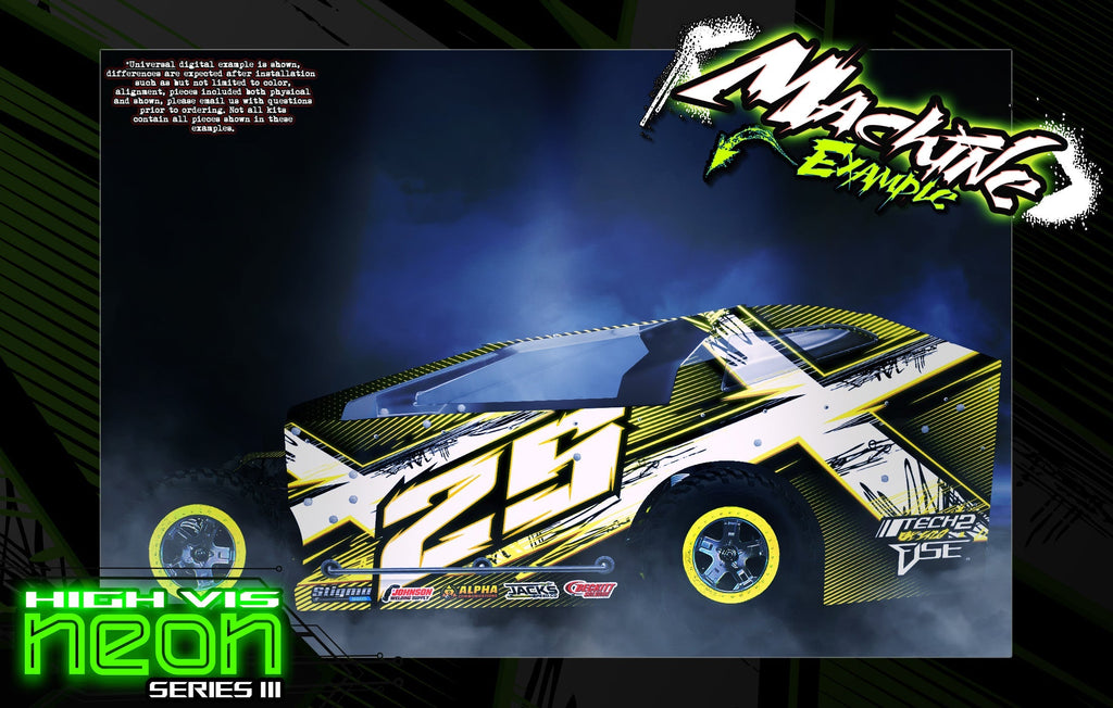 'Neon Series III' High Vis Fluorescent Customizable Decal Skin Kit Fits Excelerate Mudboss Body #XCE-0500 Graphics Wrap | Darkside Studio Arts LLC.