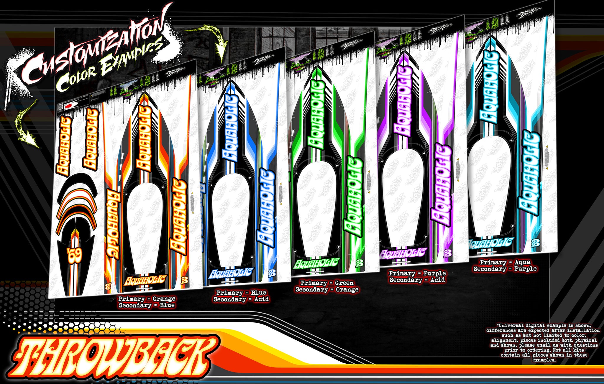 'Throwback' Customizable Wrap Skin Graphics Fits Team GFRP Quasi Speed Aero 1 Typhoon Late Model Body | Darkside Studio Arts LLC.