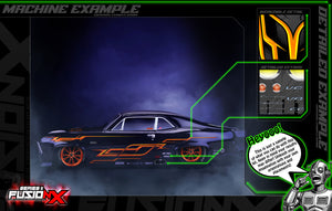 'Series 11DR' FusionX Universal Aftermarket Graphics Kit Suitable For Traxxas, Losi, Team Associated Drag RC Cars - Darkside Studio Arts LLC.