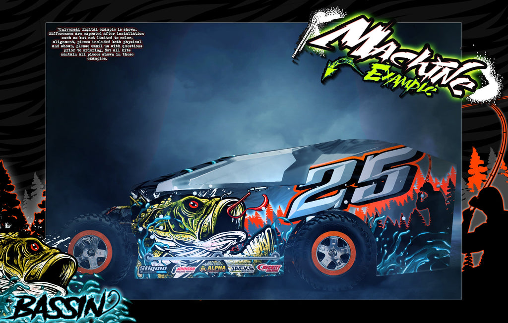 'Bassin' Customizable Decal Skin Kit Fits Excelerate Mudboss Body #XCE-0500 Graphics Wrap | Darkside Studio Arts LLC.