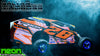 'Neon Series I' -Orange- Pre-Wrapped & Assembled Genuine Salvas Mudboss Lexan Body for Short Course Traxxas Slash Racing | Darkside Studio Arts LLC.