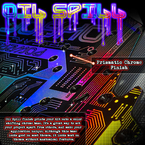 Oil Spill Finish Add-On (+$19.95) (Purchasing this add-on will print your graphics onto a prismatic color-shifting chrome base) - Darkside Studio Arts LLC.