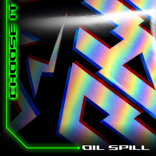 Oil Spill Base Add-On (+$24.95) (Purchasing this add-on will print your graphics onto a prismatic color-shifting chrome base) | Darkside Studio Arts LLC.