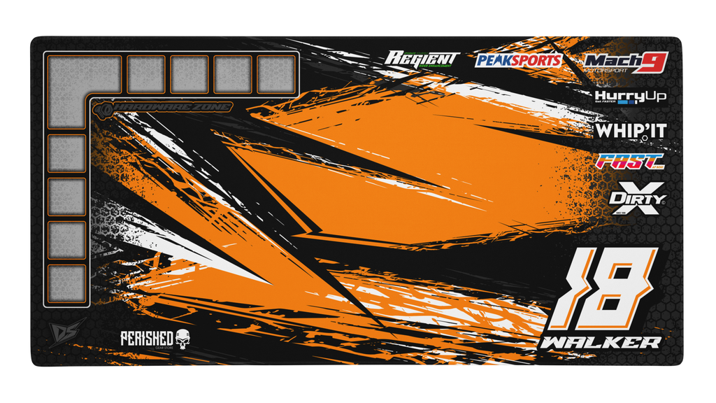 'Series II' Premium RC Pit / Work Mat – Customizable, Rollable, Rubber non-slip base, Polyester Top, Stitched Edges | Darkside Studio Arts LLC.