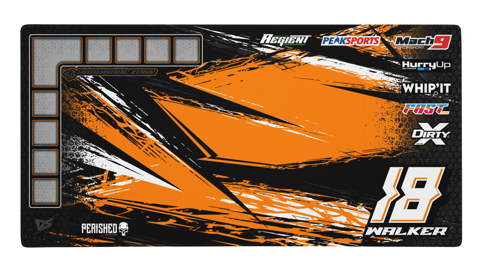 'Series II' Premium RC Pit / Work Mat – Customizable, Rollable, Rubber non-slip base, Polyester Top, Stitched Edges | Darkside Studio Arts LLC.