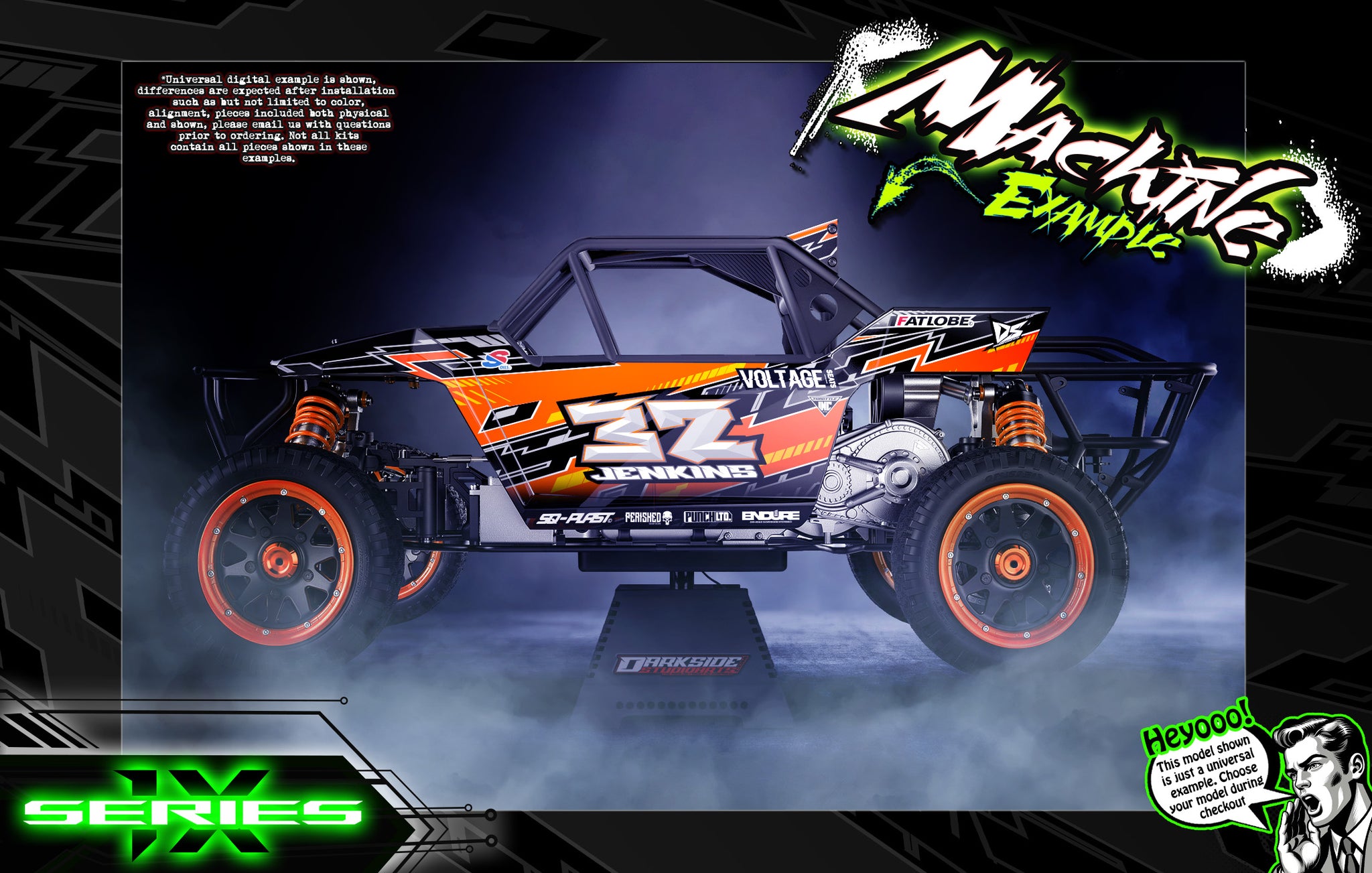 Aftermarket RC Graphics Wraps & Decals For Kraken RC® | Darkside