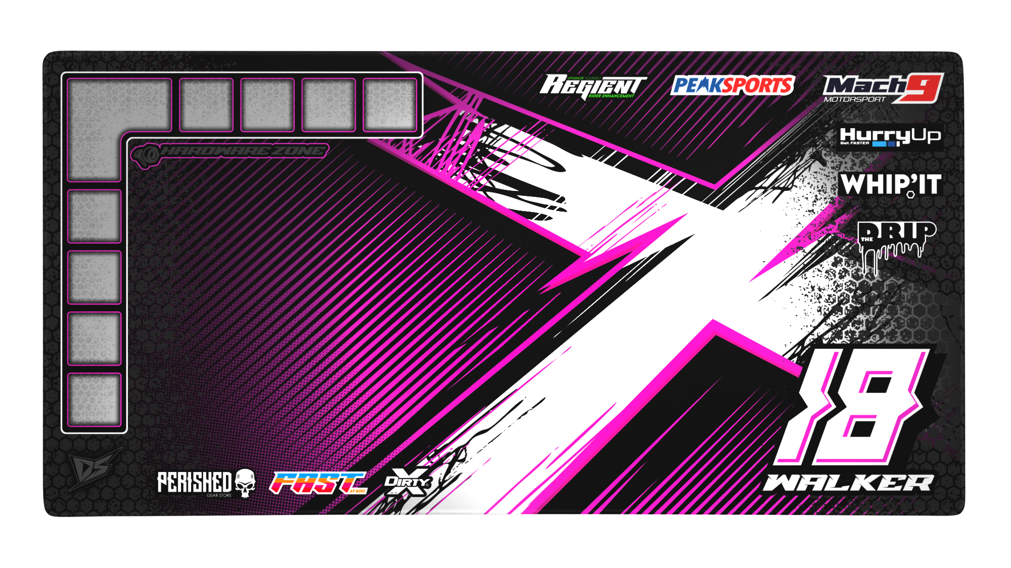 'Series III' Premium RC Pit / Work Mat – Customizable, Rollable, Rubber non-slip base, Polyester Top, Stitched Edges | Darkside Studio Arts LLC.