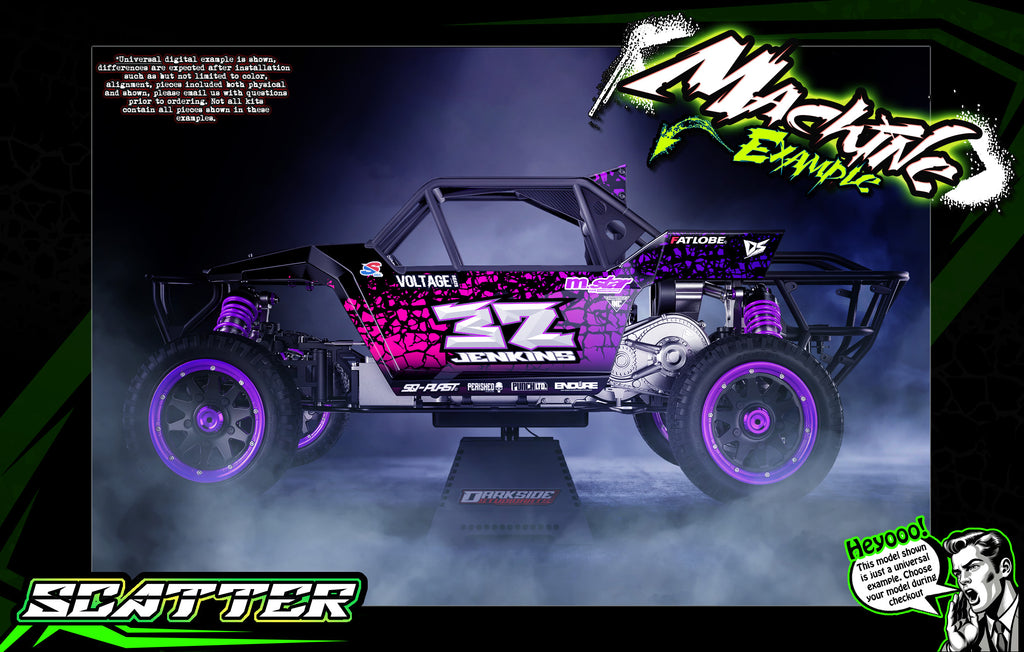 'Scatter' Themed Wrap Fits Kraken RC® | SX5 Sidewinder | TSK | TSK-b | Vekta.5 | Vesla.5 | Darkside Studio Arts LLC.