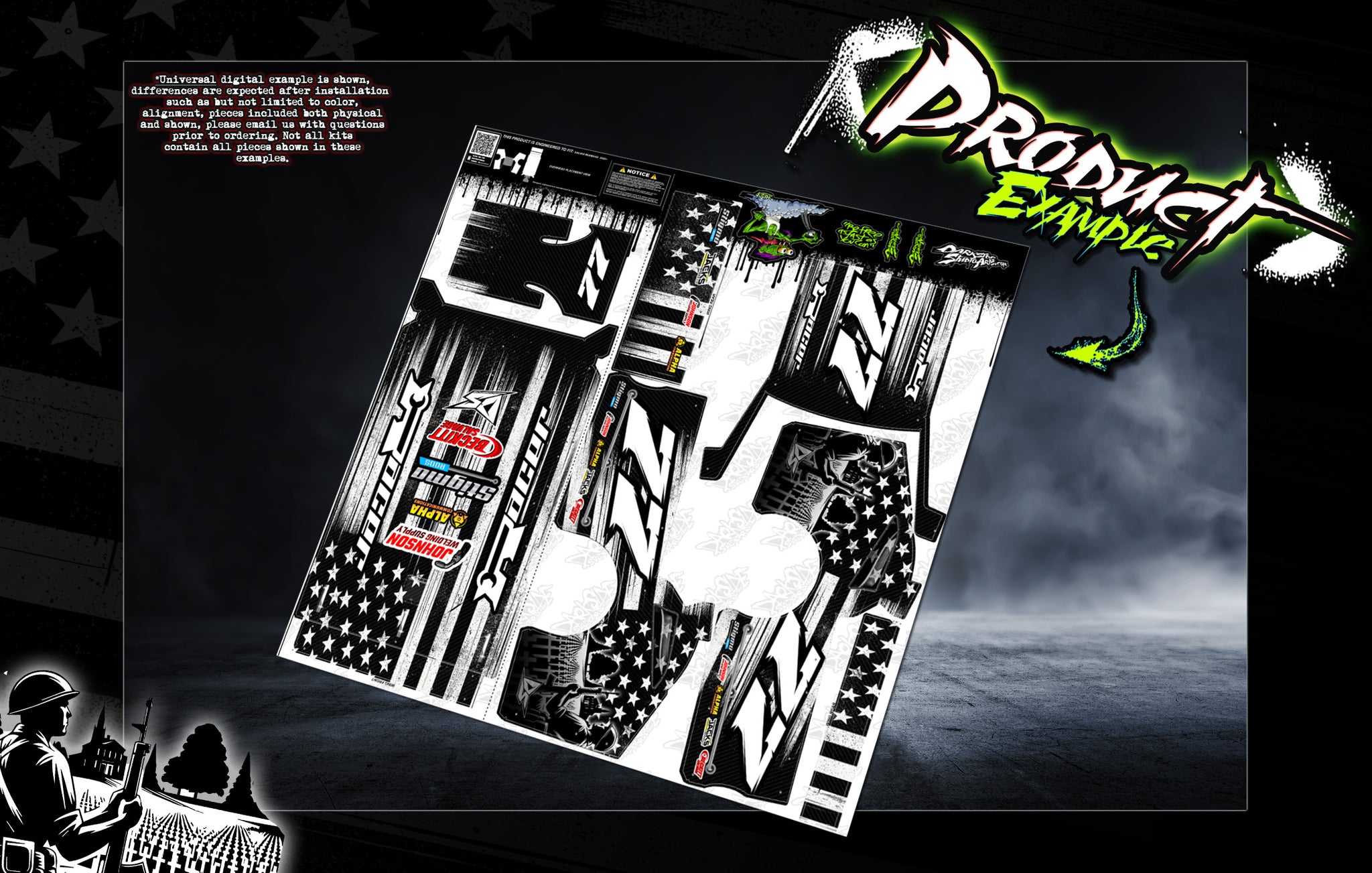 'POW' Customizable Graphics Wrap Kit – Fits Kipps RC Bodies: EDM, MUDB ...