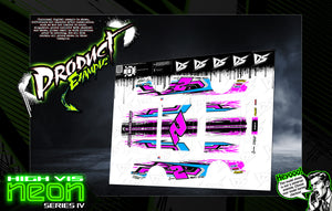 'Neon Series IV' High Vis Acid Green Fluorescent Customizable Wrap Skin Kit Fits Team Associated SR10 Street Stock Dirt Oval Body #ASC71192 - Darkside Studio Arts LLC.