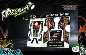 'Bassin' Customizable Wrap Skin Graphics Fits Traxxas Slash Mudboss Modified Dirt Oval - Acid Green - Darkside Studio Arts LLC.