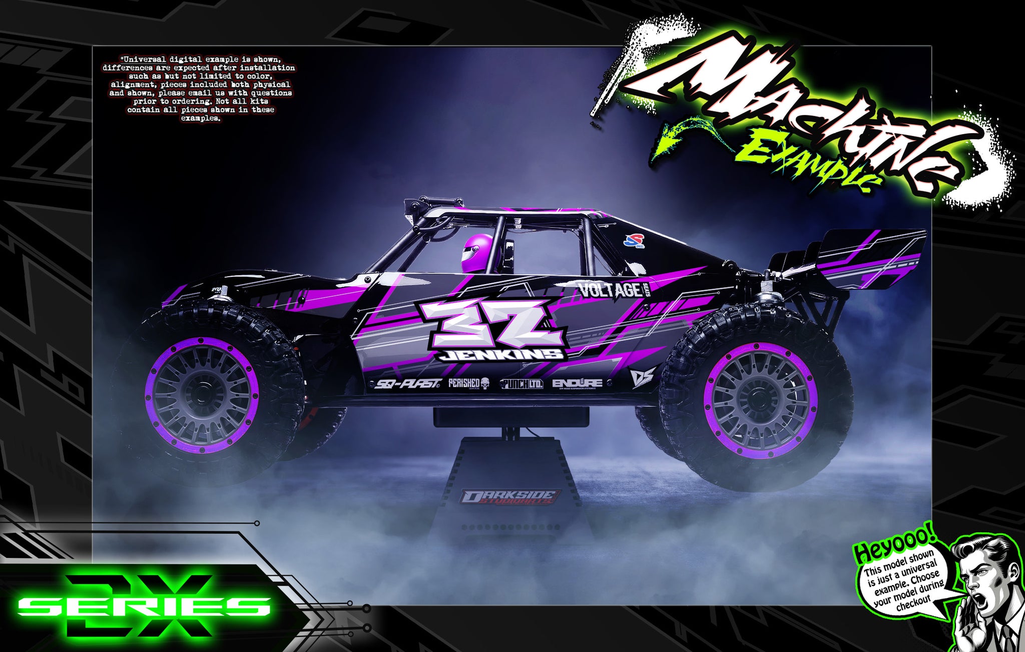 'Series 2X' Skin Wrap Graphics Kit Fits Losi Desert Buggy Dbxl / Dbxl 2.0 / Dbxl-E / Dbxl-E 2.0